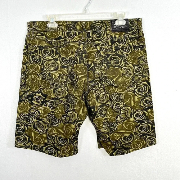 The Kennedy Denim Co Mens Green Printed Stone Rose Bermuda Shorts‎ Size 32 - Picture 4 of 11